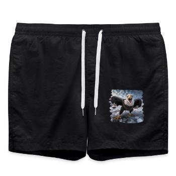 Aulne pygargue à tête blanche oiseau aigle pierre - Short de bain - noir - Devant - AI Model Male 185 light (185cm)