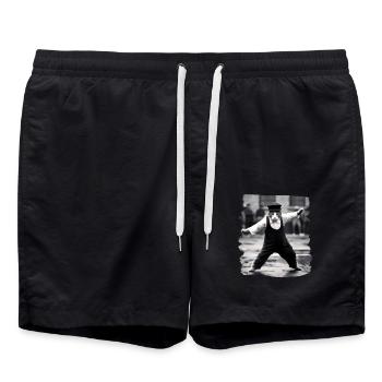 Chats Chat Chat Amoureux Drôles de Chats - Short de bain - noir - Devant - AI Model Male 185 light (185cm)