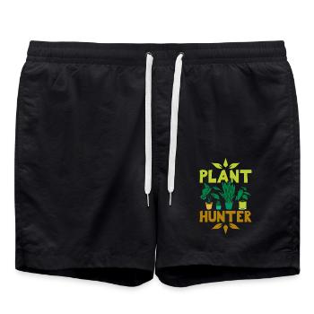 Horticulteur Botaniste chasseur de plantes - Short de bain - noir - Devant - AI Model Male 185 light (185cm)
