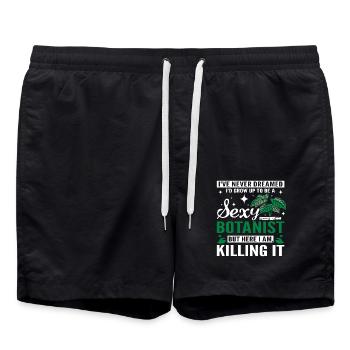 funny sexy botanist - Badeshorts - Schwarz - Vorne - AI Model Male 185 light (185cm)