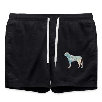 Kangal Schäferhund Hunderasse Floral - Badeshorts - Schwarz - Vorne - AI Model Male 185 light (185cm)
