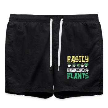 Facilement distrait par les plantes Botaniste - Short de bain - noir - Devant - AI Model Male 185 light (185cm)