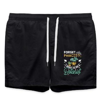 Girl forget princese I want to be a botanist - Badeshorts - Schwarz - Vorne - AI Model Male 185 light (185cm)