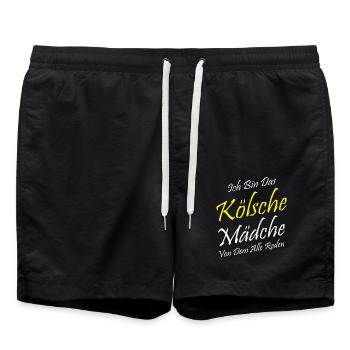 Kölsche Mädche Kölle Kölsch Kölner Karneval Köln - Badeshorts - Schwarz - Vorne - AI Model Male 185 light (185cm)