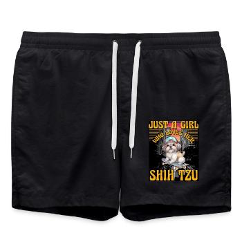 Juste une fille qui aime son Shih Tzu - Short de bain - noir - Devant - AI Model Male 185 light (185cm)