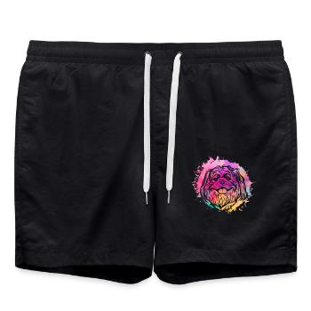 Shih Tzu - Swim Trunks - black - Front - AI Model Male 185 light (185cm)
