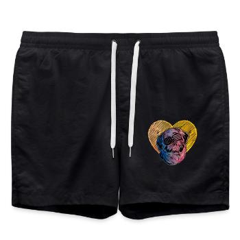 Shih Tzu - Swim Trunks - black - Front - AI Model Male 185 light (185cm)