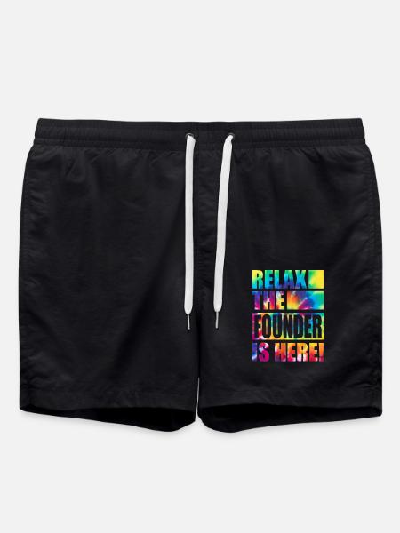 Founder Lustiger Spruch - Badeshorts - Schwarz