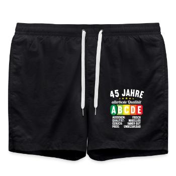 Lebensmittelampel Score 45 Jahre 45 Geburtstag - Badeshorts - Schwarz - Vorne - AI Model Male 185 light (185cm)