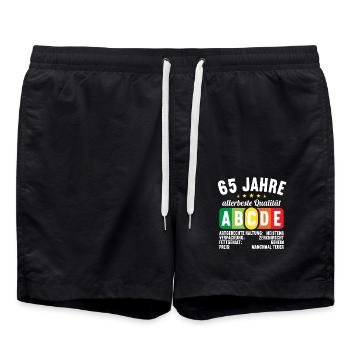Lebensmittelampel Score 65 Jahre 65 Geburtstag - Badeshorts - Schwarz - Vorne - AI Model Male 185 light (185cm)