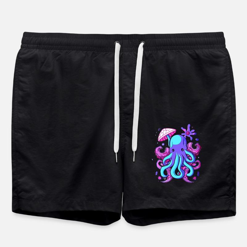 Octo Jelly Octopus Sea Creature - Swim Trunks - black