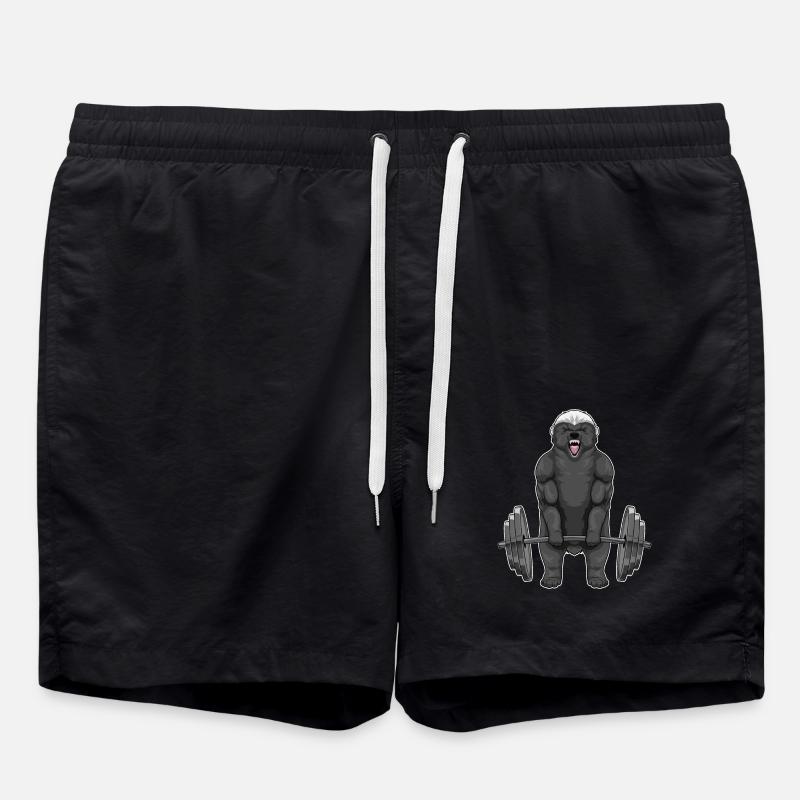 Honey Badger Bodybuilding Barbell - Swim Trunks - black