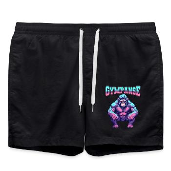 Gympanse Musculation Musculation Fitness Memes - Short de bain - noir - Devant - AI Model Male 185 light (185cm)