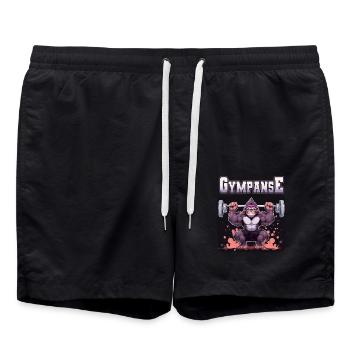 Gympanse Musculation Musculation Fitness Memes - Short de bain - noir - Devant - AI Model Male 185 light (185cm)