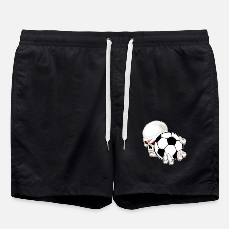 Skull Soccer Player Soccer - Swim Trunks - black