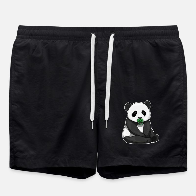 Panda pacifier - Swim Trunks - black