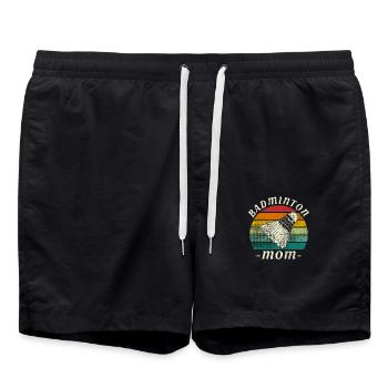 Badminton Mom - Badeshorts - Schwarz - Vorne - AI Model Male 185 light (185cm)