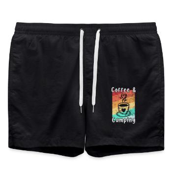 Camping et café - Short de bain - noir - Devant - AI Model Male 185 light (185cm)
