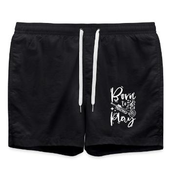 Trompettiste Né pour jouer de la trompette - Short de bain - noir - Devant - AI Model Male 185 light (185cm)