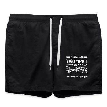 Trumpeters I like my trumpet and maybe 3 people - Badeshorts - Schwarz - Vorne - AI Model Male 185 light (185cm)