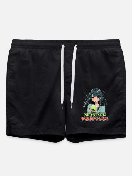 Anime et Boba Bubble Tea - Short de bain - noir