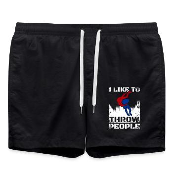 I like to throw people Sambo - Badeshorts - Schwarz - Vorne - AI Model Male 185 light (185cm)
