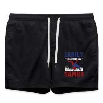 Easily distracted by Sambo - Badeshorts - Schwarz - Vorne - AI Model Male 185 light (185cm)
