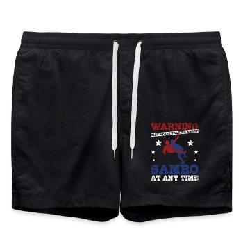Talking about Sambo at any time - Swim Trunks - black - Front - AI Model Male 185 light (185cm)