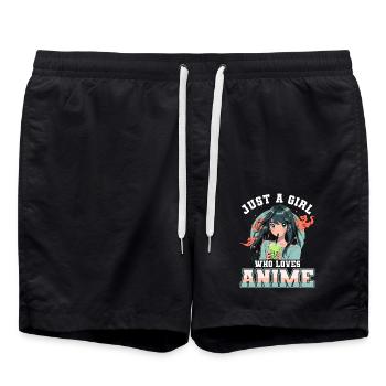 Juste une fille qui aime l’anime - Short de bain - noir - Devant - AI Model Male 185 light (185cm)