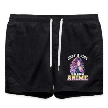 Juste une fille qui aime l’anime - Short de bain - noir - Devant - AI Model Male 185 light (185cm)