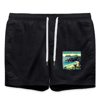 Summer Holidays Nagpan Beach: Grunge Sunshine - Swim Trunks - black - Front - AI Model Male 185 light (185cm)