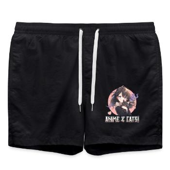 Anime et chats Kawaii Girl Anime - Short de bain - noir - Devant - AI Model Male 185 light (185cm)