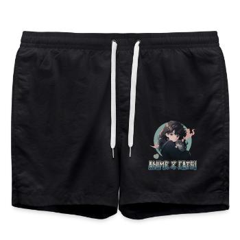 Anime et chats Kawaii Girl Anime - Short de bain - noir - Devant - AI Model Male 185 light (185cm)
