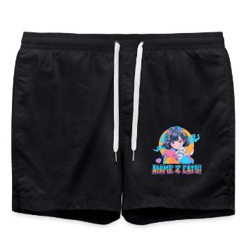 Anime et chats Kawaii Girl Anime - Short de bain - noir - Devant - AI Model Male 185 light (185cm)