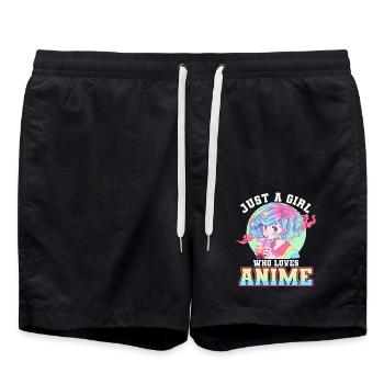 Juste une fille qui aime l’anime - Short de bain - noir - Devant - AI Model Male 185 light (185cm)