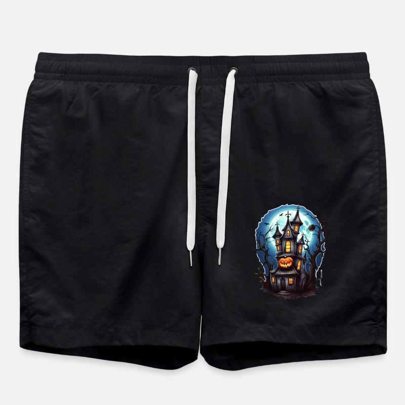 Halloween Spukhaus - Badeshorts - Schwarz