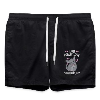Chinchilla Geschenk - Badeshorts - Schwarz - Vorne - AI Model Male 185 light (185cm)
