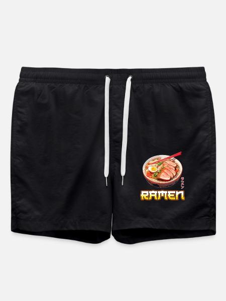 Anime Ramen Nudeln - Badeshorts - Schwarz