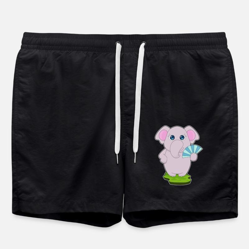 Elefant Handventilator - Badeshorts - Schwarz