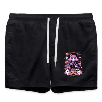 Aesthetics Halloween Anime Manga - Swim Trunks - black - Front - AI Model Male 185 light (185cm)