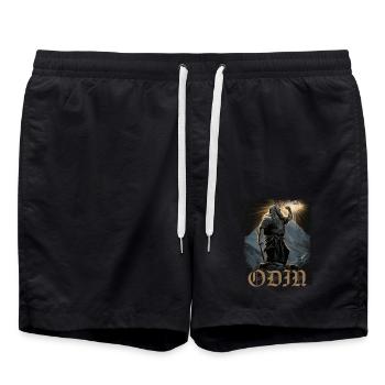 Mächtiger Odin Wikinger Nordische Mythologie - Badeshorts - Schwarz - Vorne - AI Model Male 185 light (185cm)