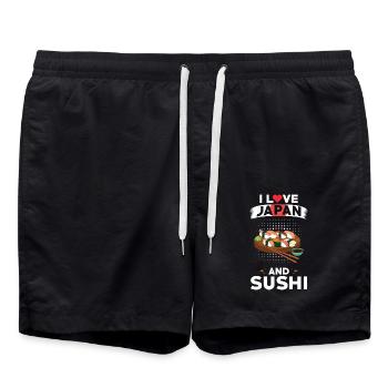 Sushi Japan Japanische Küche - Badeshorts - Schwarz - Vorne - AI Model Male 185 light (185cm)