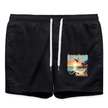 Plaisirs d’été à Aruba: Détendez-vous à Eagle Beach - Short de bain - noir - Devant - AI Model Male 185 light (185cm)