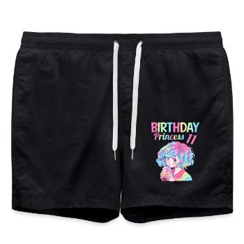 Anime Mandga Boba Bubble Tea 11. Geburtstag - Badeshorts - Schwarz - Vorne - AI Model Male 185 light (185cm)