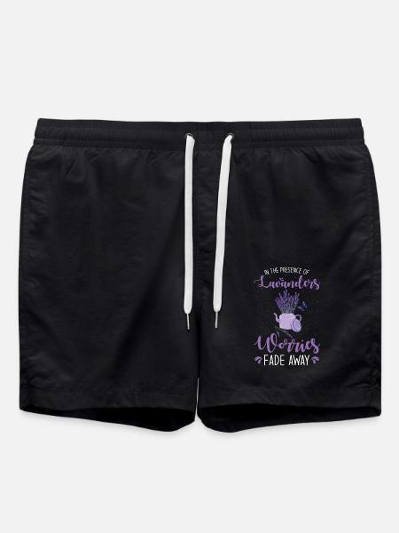 Lavender Lavender Flower Essential Oil Lavender Scent - Swim Trunks - black