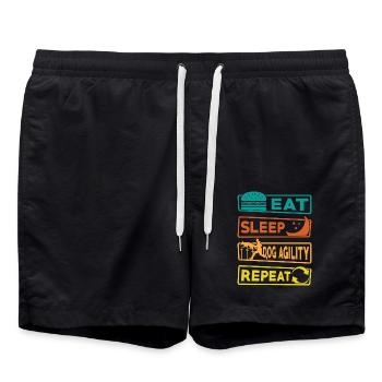 Eat Sleep Dog Agility Repeat - Swim Trunks - black - Front - AI Model Male 185 light (185cm)