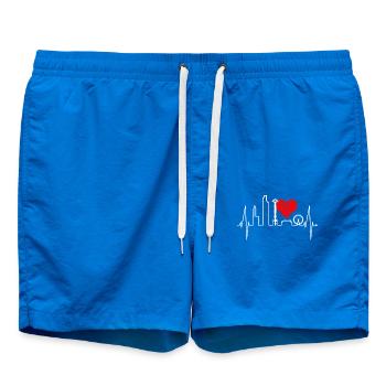 Seattle Skyline Heartbeat USA Fan Heart Pulse Love - Short de bain - cobalt blue - Devant