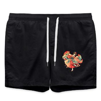 Tokyo Asie 80s Geishas japonaises rétro Geisha - Short de bain - noir - Devant - AI Model Male 185 light (185cm)