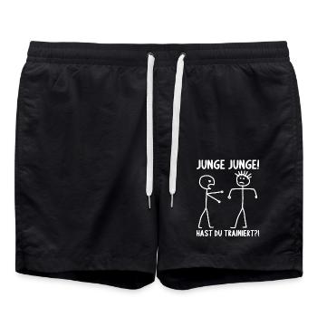 Fitness Bodybuilder Gym Alter hast du trainiert - Badeshorts - Schwarz - Vorne - AI Model Male 185 light (185cm)