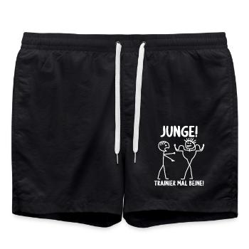 Fitness Bodybuilder Gym Alter hast du trainiert - Badeshorts - Schwarz - Vorne - AI Model Male 185 light (185cm)